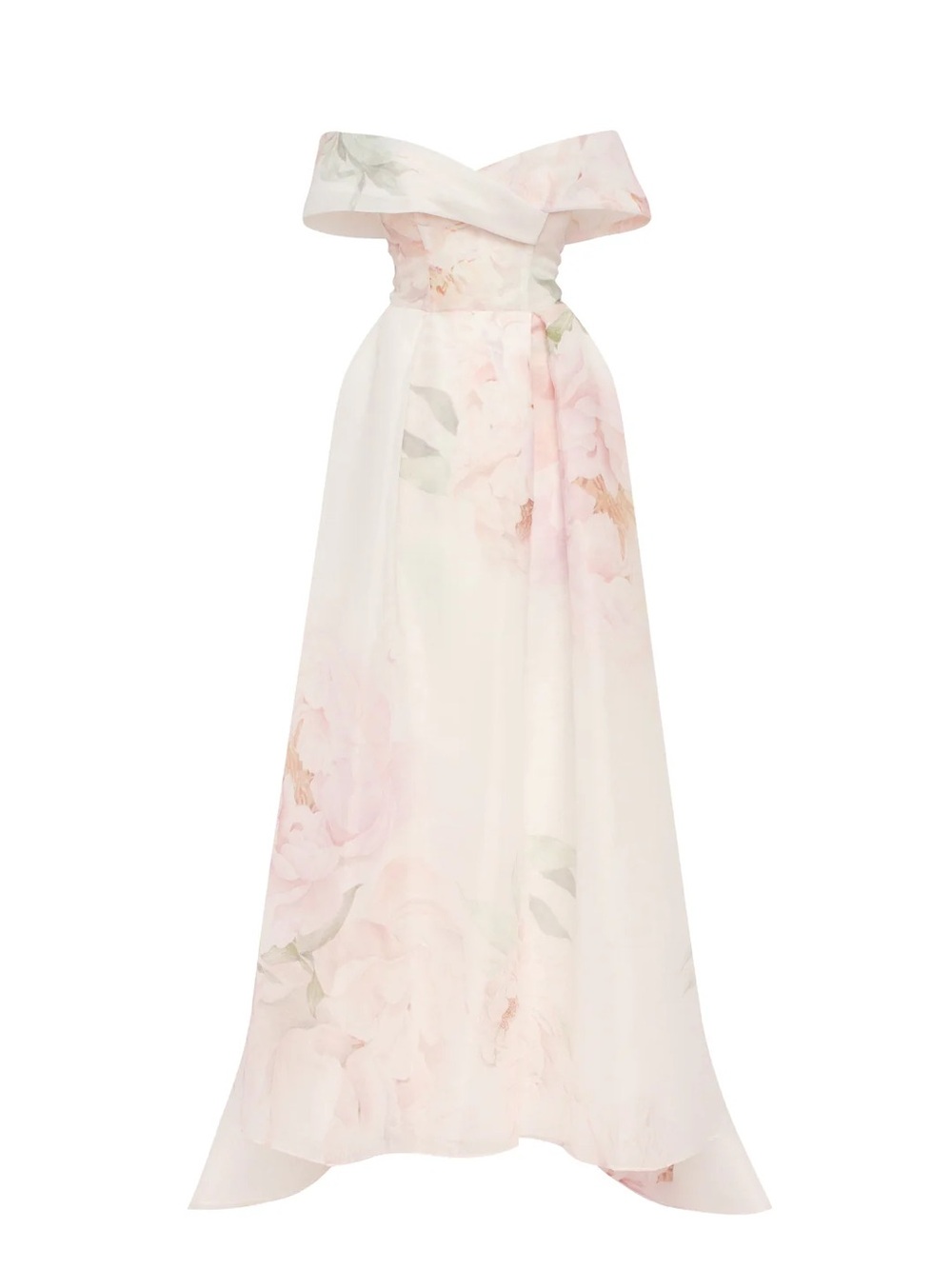 MillaNova Milla pink peony off-the-shoulder maxi dress, Garden of Eden, XL peony
